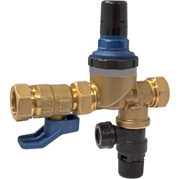 Advanced Water Heatrae Sadia Multibloc 3-8 Bar 22Mm Cold Water Combination Valve With Stop Cock And Intergrated Pressure Relief Valve 95605869 218-388-0022