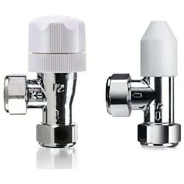Honeywell Valencia Traditional 10Mm Lockshield Angled Cp Radiator Valve Pair Vhl120-10A