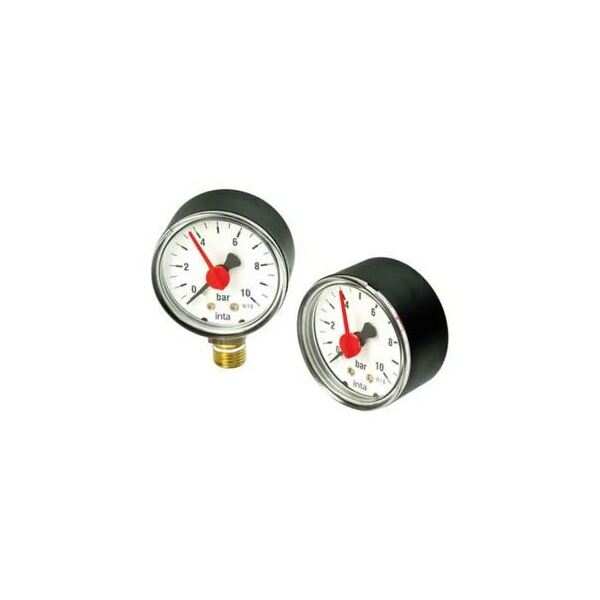 Intatec 0-4Bar 1/4Inch Back Connection Pressure Gauge Incl Ptfe Sealing Ring 50Mm Dial Gp1576004