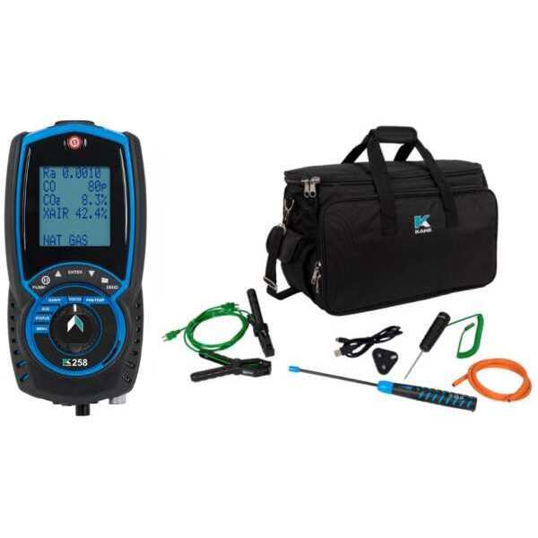 KANE KANE258 ANALYSER KIT PLUS GLD LEAK DETECTOR KAL1 GENERAL PURPOSE TEMPERATURE PROBE AND 2X KPCP CLAMP ON PIPE PROBES KANE258PROKIT