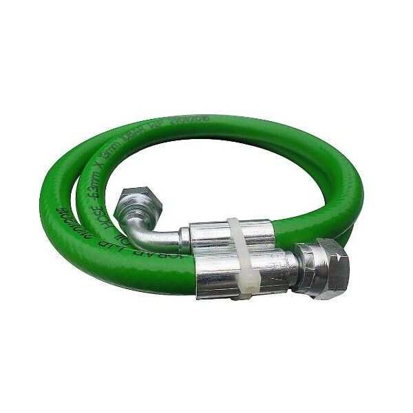 Oil Line Flexible Hose Bio Green 1/4Inch 90 Degrees Male 1/4Inch Straight Female F08-0890-A-14M-S-14F-H