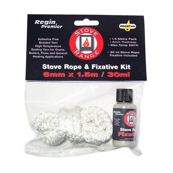 Regin Stove Range - Stove Rope And Fix Kit - 6Mm And 30Ml Regst40