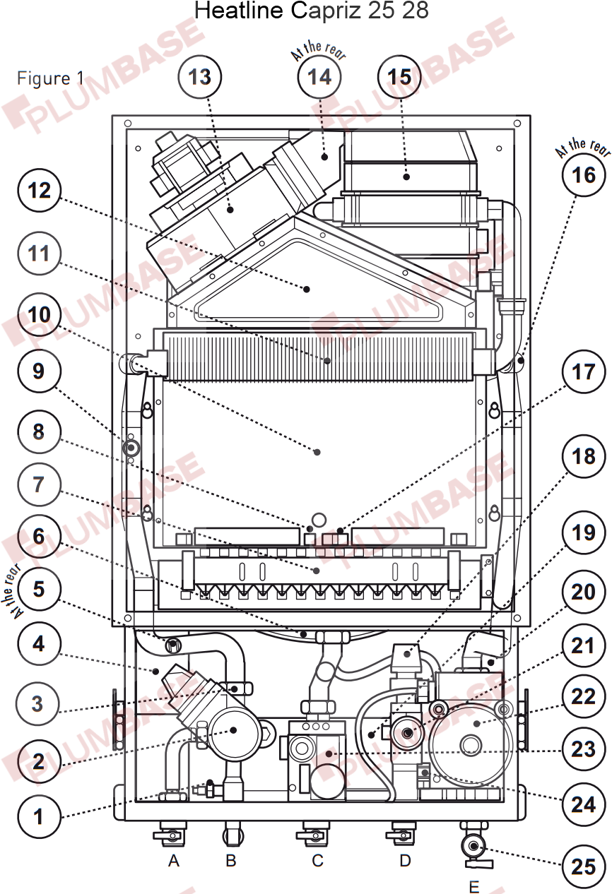 Heatline Capriz 25 Combi exploded views and parts list