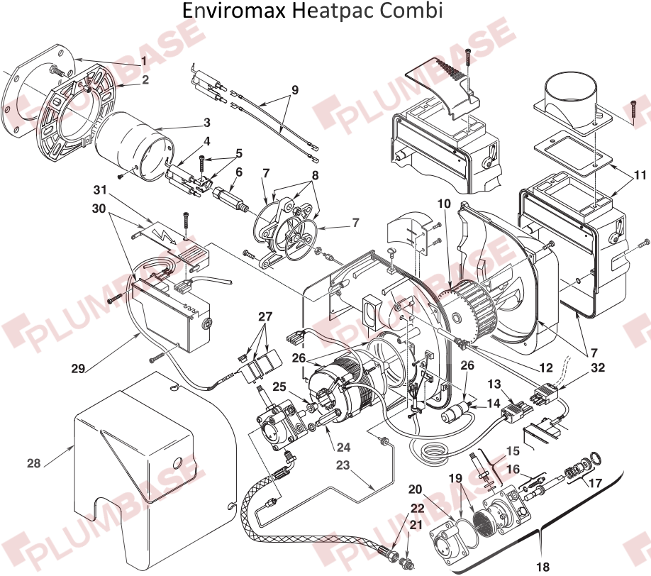 Firebird Enviromax Heatpac Combi C26 exploded views and parts list