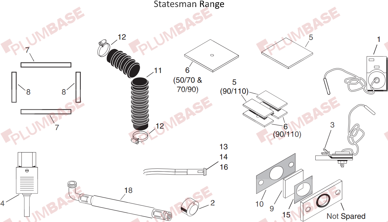 Potterton Statesman Utility 45/50L exploded views and parts list