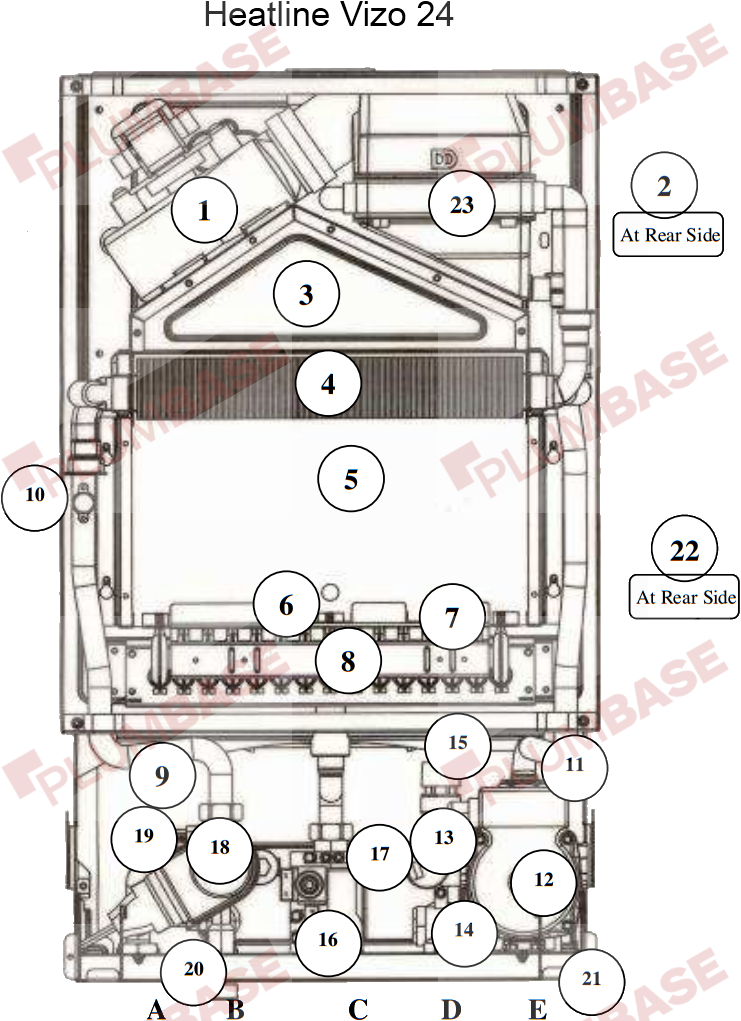 Heatline Vizo 24 exploded views and parts list