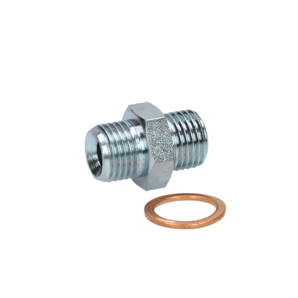 Oil Line Double Male Adaptor 3/8M x 3/8M