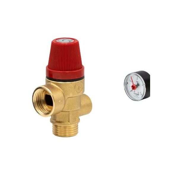 Altecnic 3141 1/2 3 Bar Safety Relief Valve With Gauge Port A314437Cst