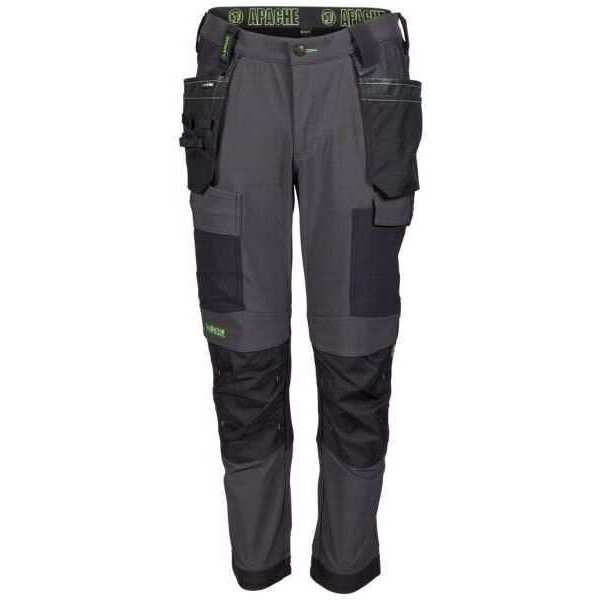 Apache Calgary Black 4-WAY Stretch Slim Fit Trouser Black 34R