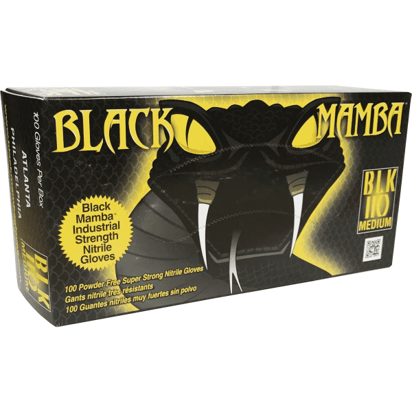 Black Mamba Nitrile Safety Gloves Box Of 100 Medium Bx-Bmg-M