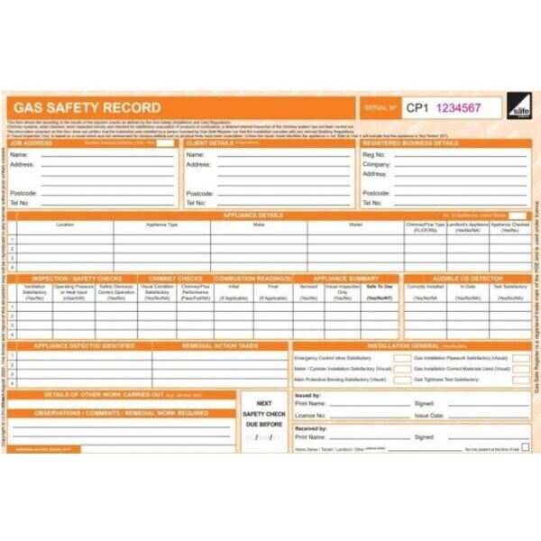 CORGI Direct Cp1 Gas Safety Certificate