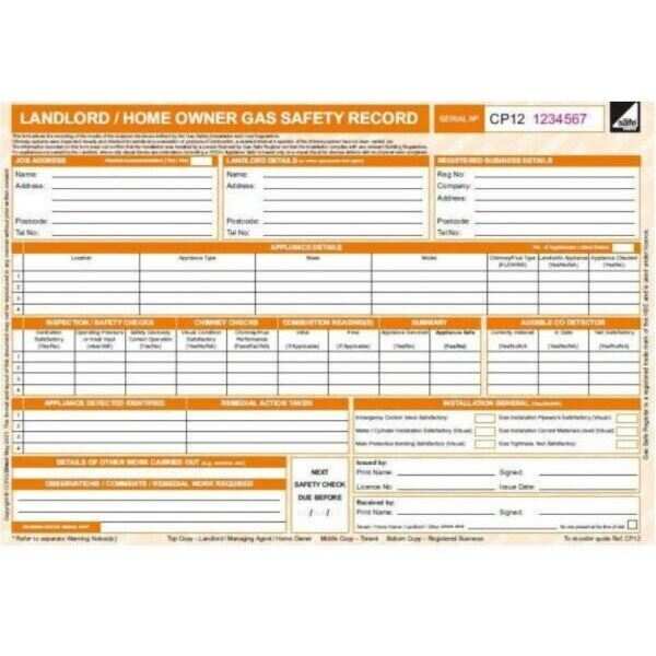 CORGI Direct Cp12 Landlord/Homeowner Gas Safety Rec