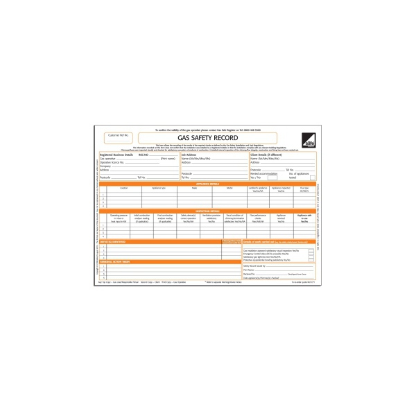 CORGI direct Gas Safety Record - CP1