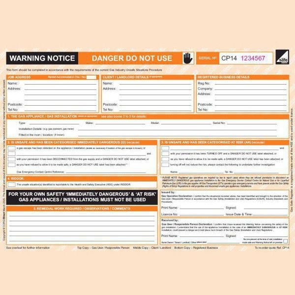 CORGI direct Warning Notice - CP14 - New Design