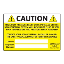 CORGI Direct Wl34 Solar Thermal Caution Label