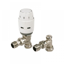 Danfoss 15mm Reversible Angle TRV With Built-in Sensor And Matching Lockshield Valve