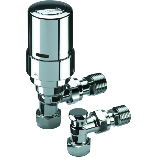 Danfoss Ras-D2 15Mm Angled All Chrome Trv Pack Incl Lockshield 013G601600