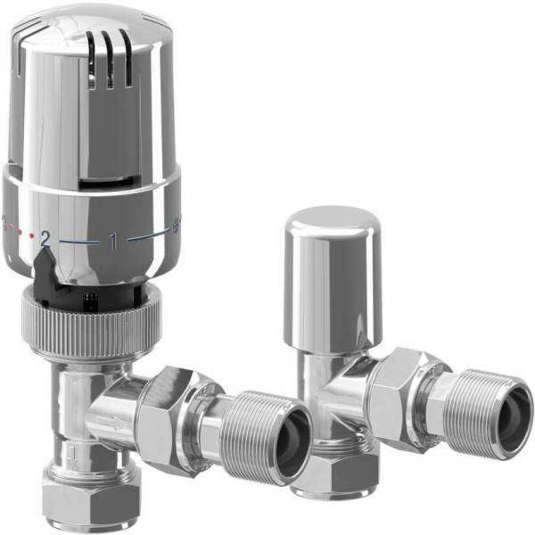 Eph 15Mm Angled All Chrome Trv Pack Incl Lockshield Emtrv15C