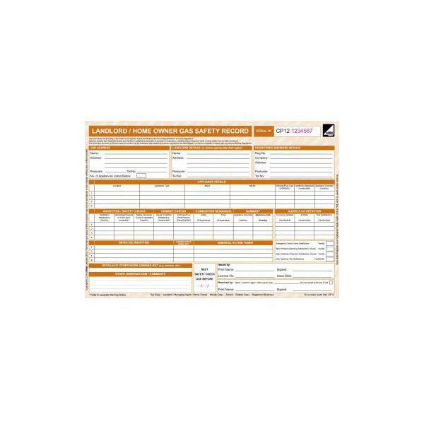 Landlord Gas Safety Pads / Certificate - CORGIdirect CP12 (50 Pack) New Design