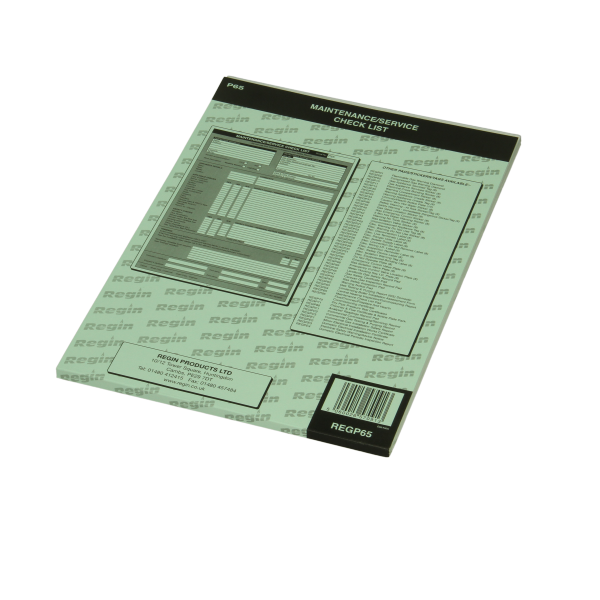 Maintenance Check List Pad Regp65