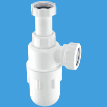 McAlpine 32mm Adjustable Inlet Bottle Trap 75mm Seal White