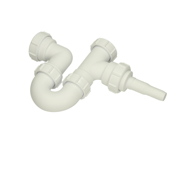 McAlpine 40mm Appliance P-Trap with Horizontal Nozzle 75mm Seal White