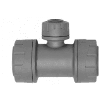PolyPlumb 22mm x 22mm x 10mm Branch Reduced Tee - Grey