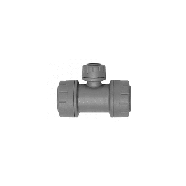 PolyPlumb 22mm x 22mm x 10mm Branch Reduced Tee - Grey