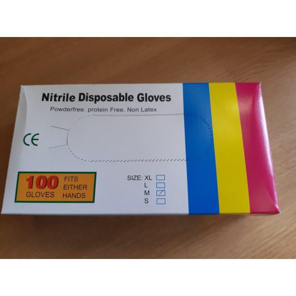 R & M Nitrile Gloves (100 Pack) Medium