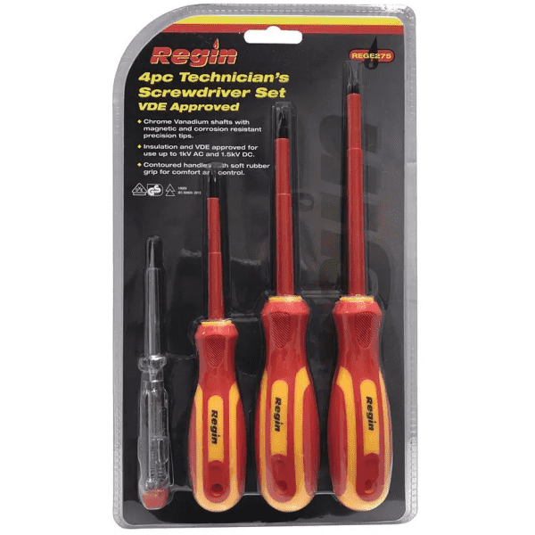 Regin 4PC VDE APPROVED technician screwdriver set