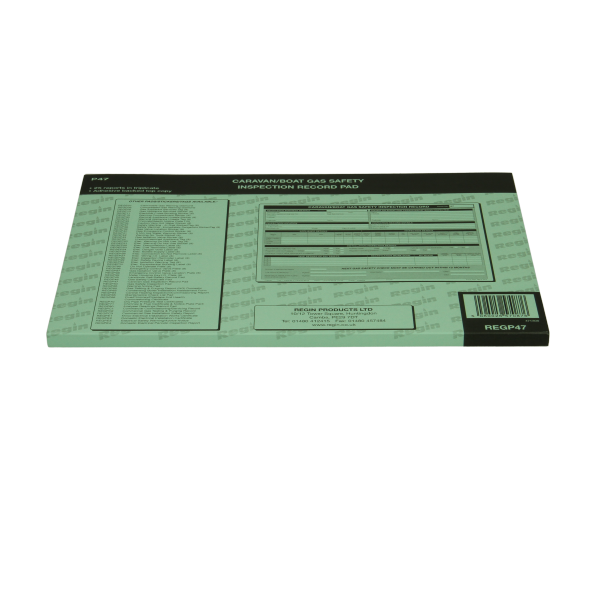 Regin Caravan Gas Inspection Record Pad Regp47