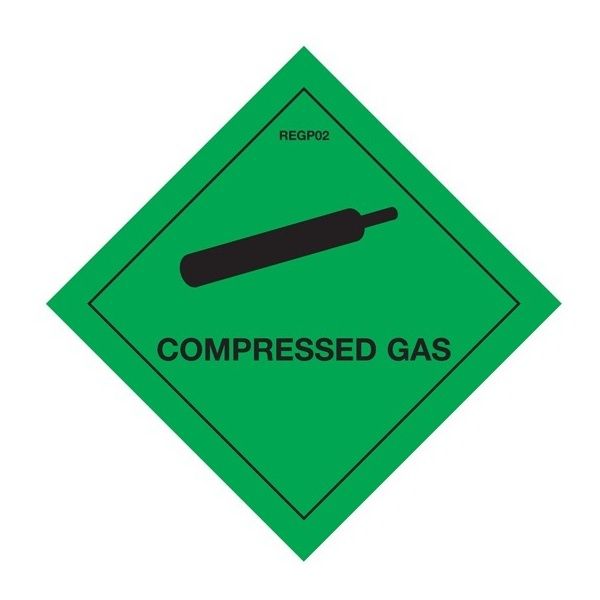 Regin Compressed Gas Warning Diamond (1) Regp02