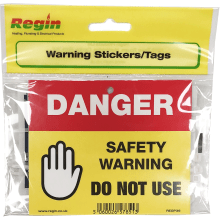 Regin Danger Do Not Use Sticker/Tag (8) Regp36
