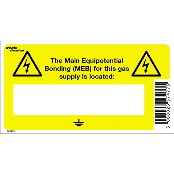 Regin Electric Main Equipotential Bonding [Meb] Label (8) Regep31