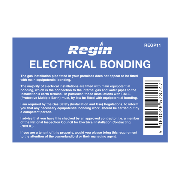 Regin Electrical Bonding Sticker (8) Regp11