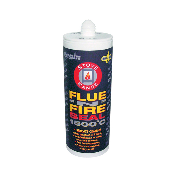 Regin Flue And Fire Seal 150Ml 1500 Degrees C Silicate Cement Black Regz32