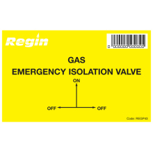 Regin Gas Isolation Valve Sticker (8) Regp43