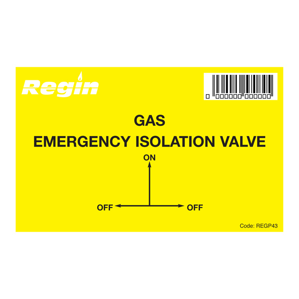 Regin Gas Isolation Valve Sticker (8) Regp43