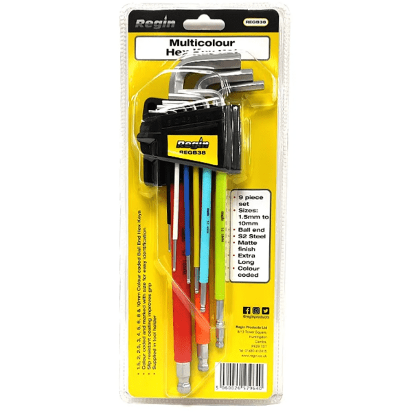Regin Multicoloured Hex Key Set (9 Pieces) Regb38
