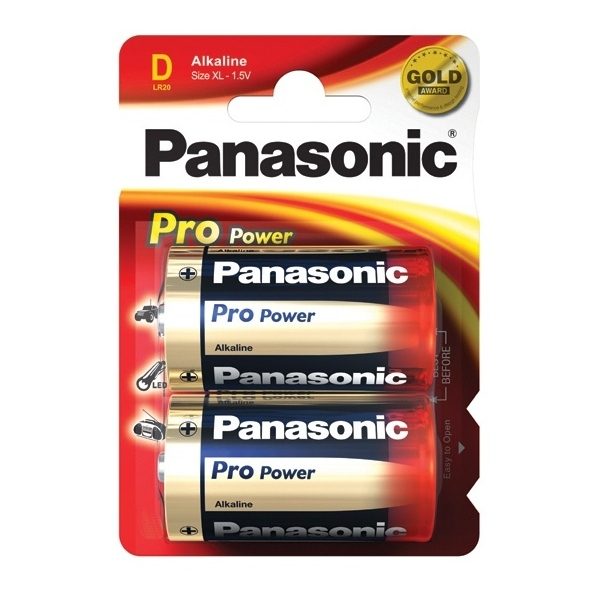 Regin Panasonic Alkaline Batteries 2 X D (Lr20) 1.5Volt Reged2