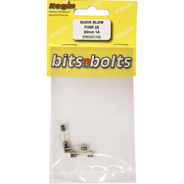 Regin Quick Blow Glass Fuse - 20Mm 1A (Pack Of 3) Regq140