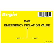 REGP43 GAS ISOLATION VALVE STICKER PK8 D