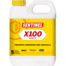 SENTINEL X100 1L INHIBITOR TREATS UP TO 100L (SINGLE BOTTLE) X100L-12X1L-EXPA