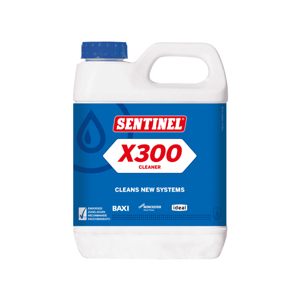 SENTINEL X300 1L SYSTEM CLEANER TREATS UP TO 100L (SINGLE BOTTLE) X300L-12X1L-EXP