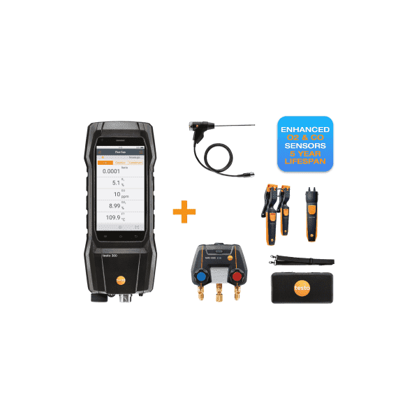 Testo 300 Flue Gas Analyser Smart Heat Pump Kit