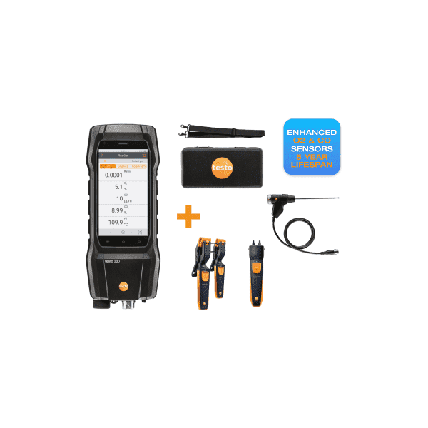 Testo 300+ Flue Gas Analyser Smart Kit 300564 3004 01
