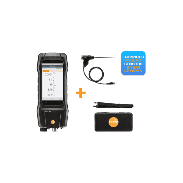 Testo 300+ Flue Gas Analyser Std Kit 0564 3004 12