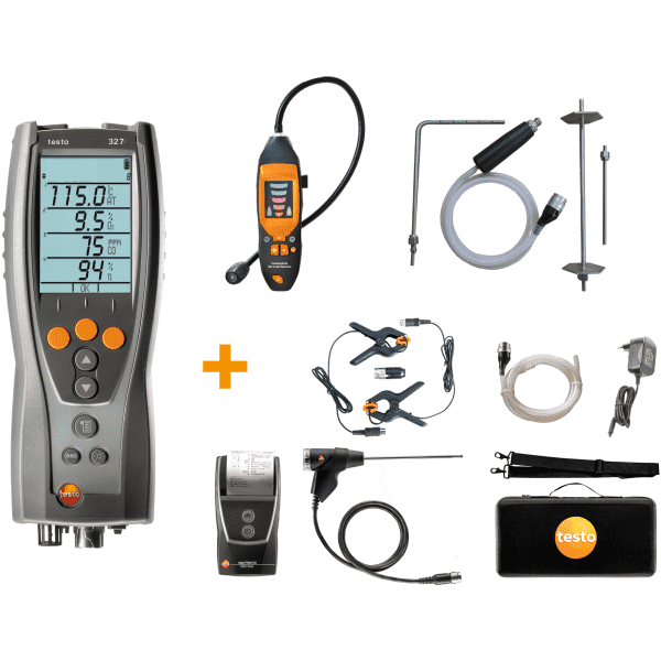 Testo 327 Flue Gas Analyser Advanced Kit with Leak Detector & CPA 1 Kit