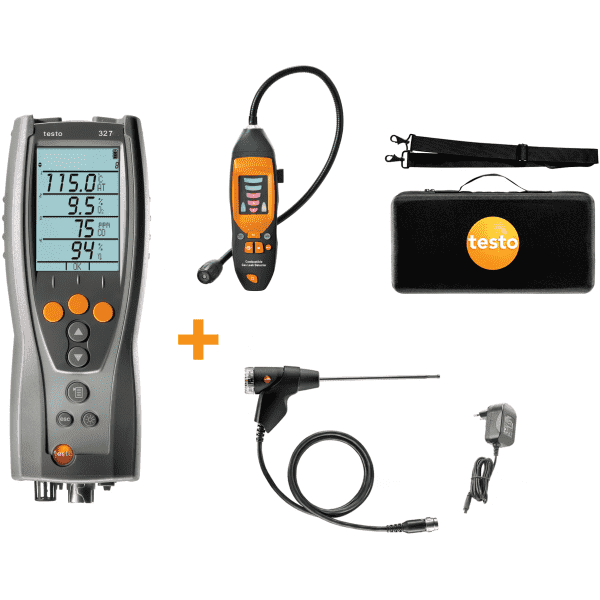 Testo 327 Flue Gas Analyser Standard Kit with 316i Leak Detector