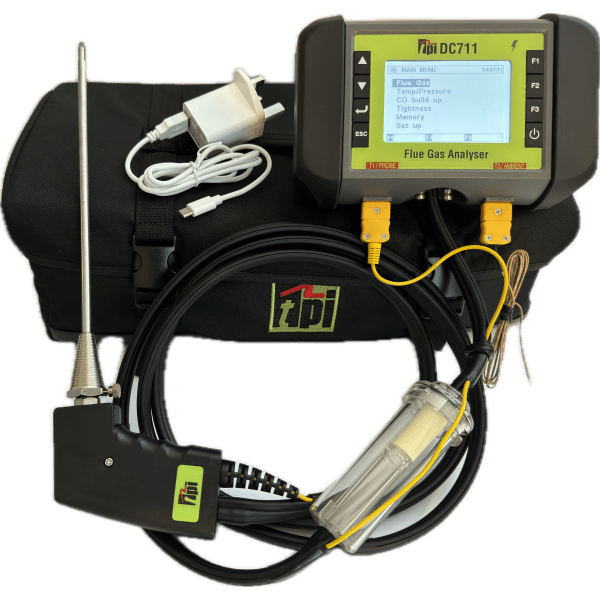 TPI DC711 Kit Flue Gas Analyser + FREE TPI 50 Volt Stick